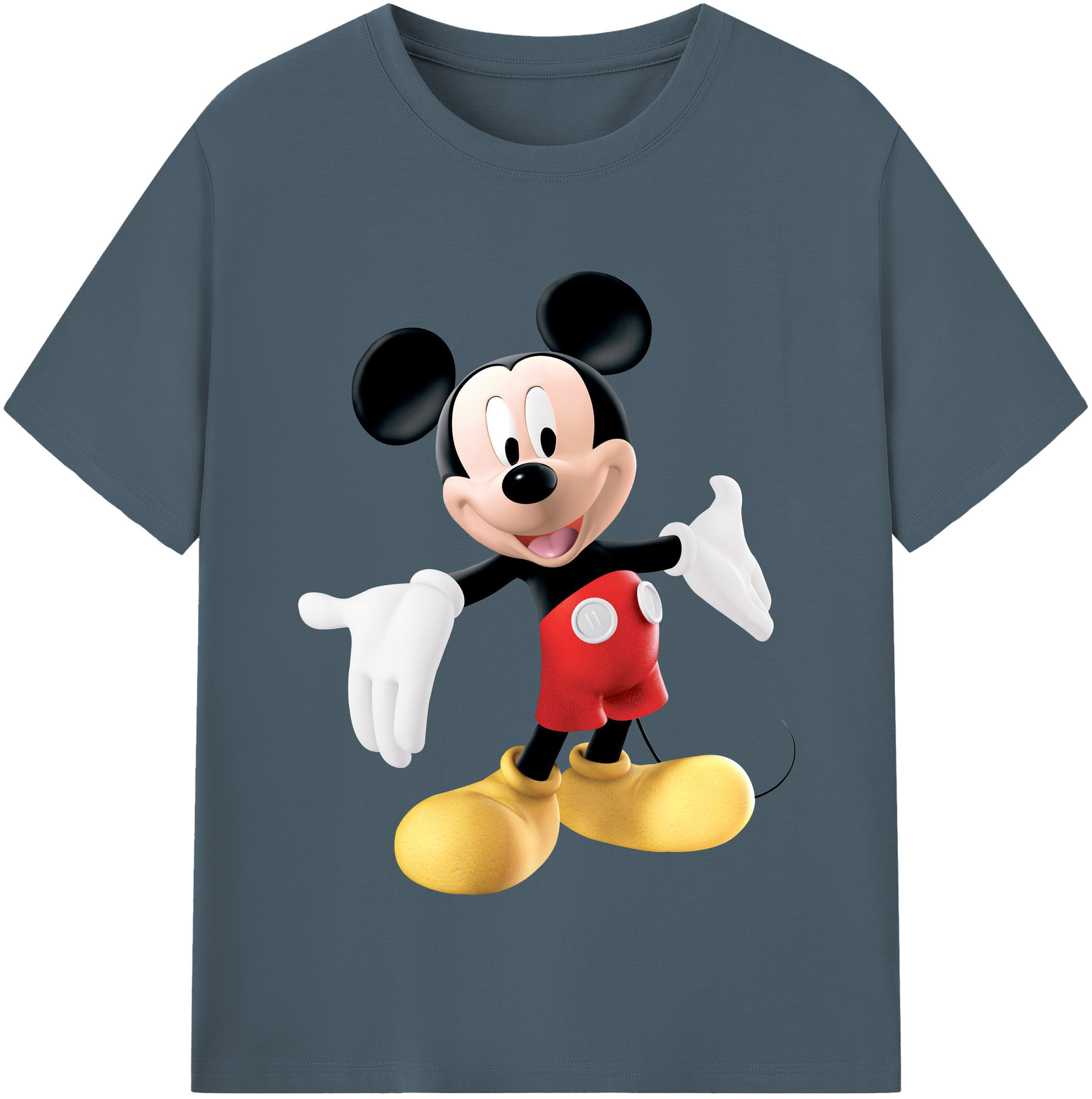 （画像用） ミッキーマウス Mickey Mouse 綿100％半袖Tシャツ（フロントプリント）